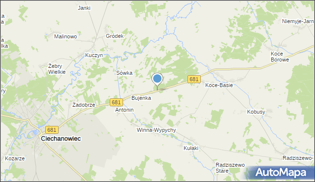 mapa Kolonia Bujenka, Kolonia Bujenka na mapie Targeo